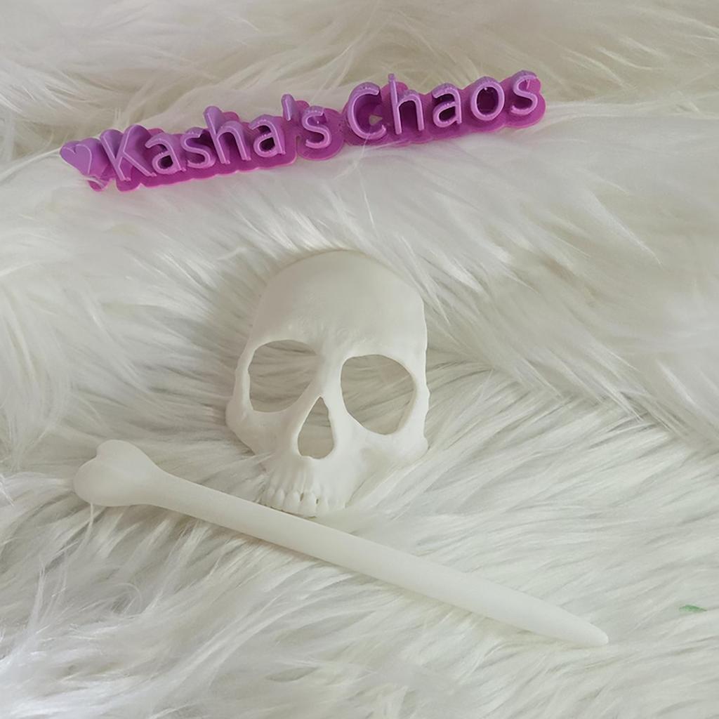 3D Printed Skull-Hairpin Bones Multiple Colors Gift Art Hairpin