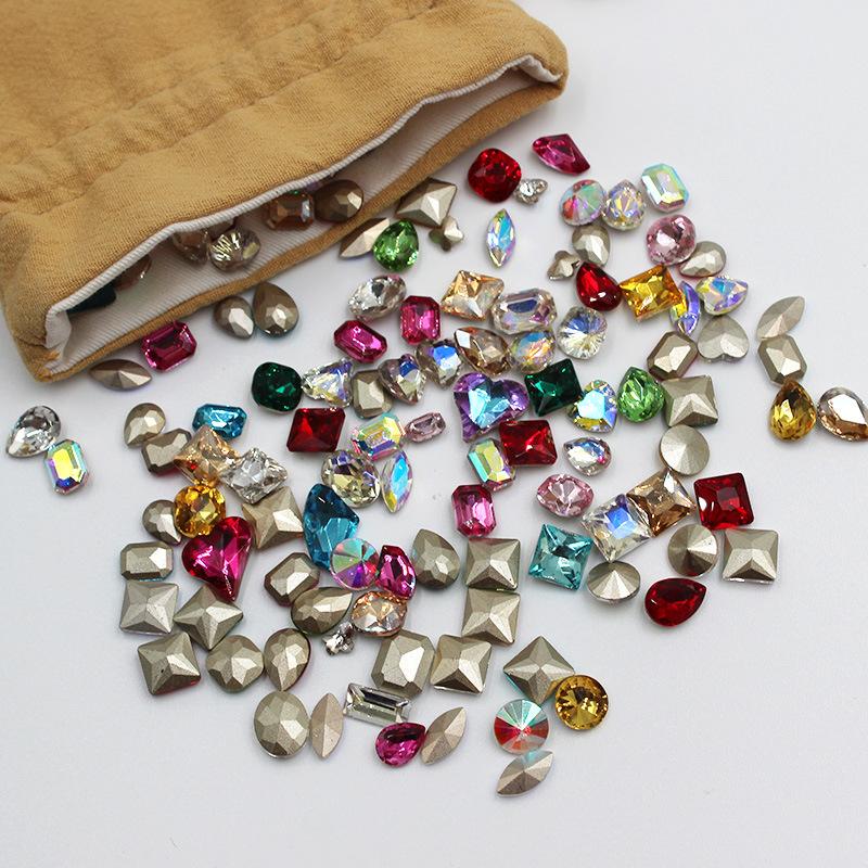 Nail Art Drill Whole Batch By Catty Nail Art Special-Shaped Diamond Burst Flash Color Pointed Bottom Diamond Crystal Glass Mixed Diamond Nail Art