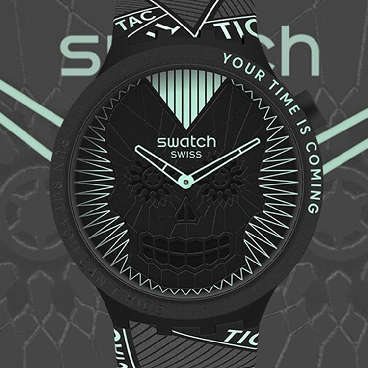 Swatch Unisex 47mm Black Watch SB01B129 SB01B129
