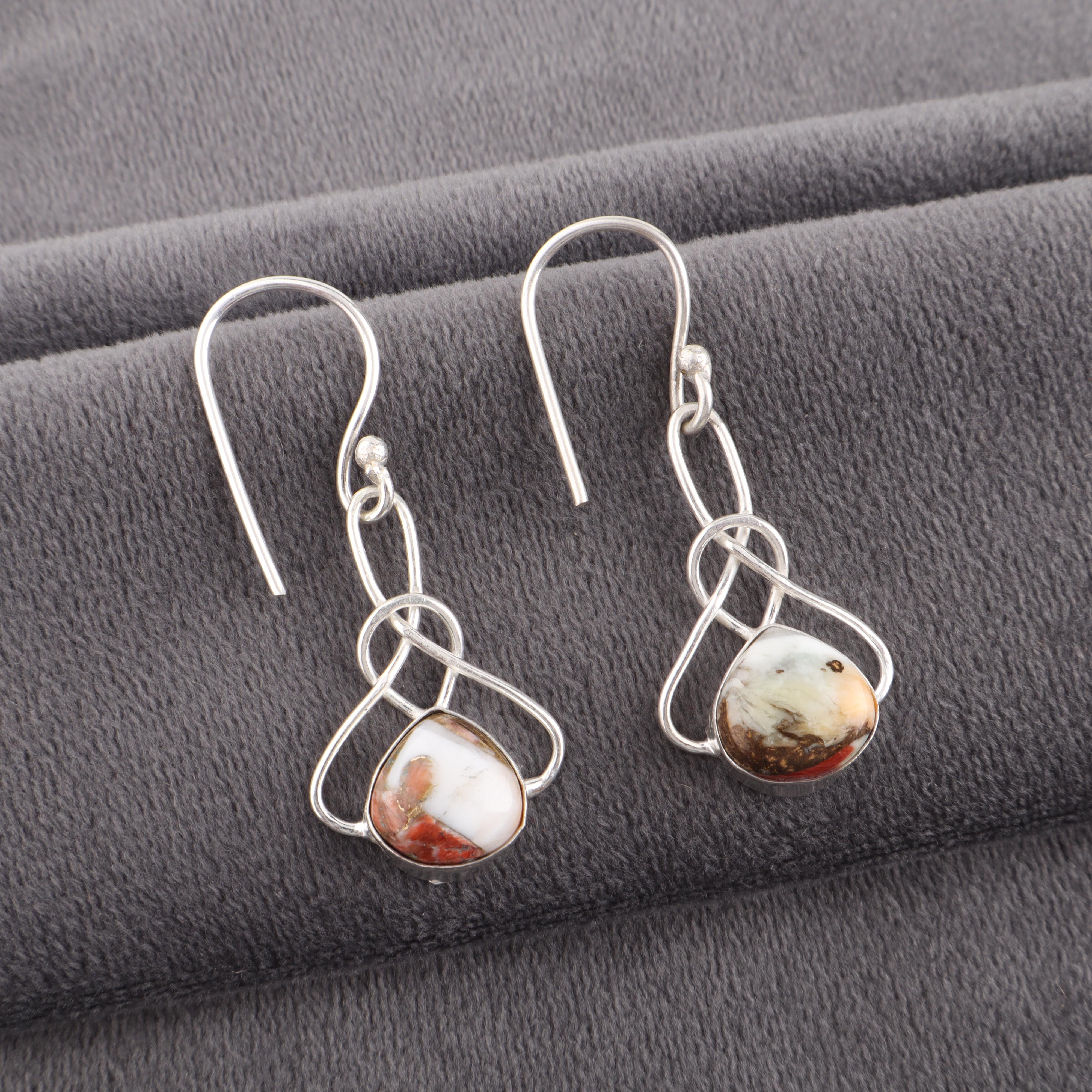 

Orange Copper Turquoise 925 Sterling Silver Earrings, Handmade Gemstone Pendant Jewelry, Designer Earrings Pendant For Her 1.50 Inches оранжевый