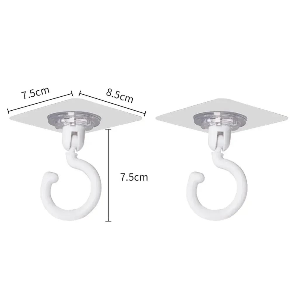 Ceiling Rotary Hook Strong Hook Household Multifunction Adhesive Hook Kitchen Bathroom Wall Key Hanging Door Back Coat Hooks