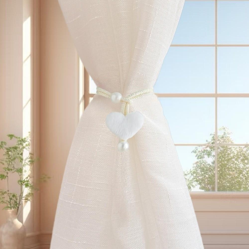 2PCS Heart-shaped Curtain Tiebacks Romantic Window Curtain Holders Curtain Tie Children's Room