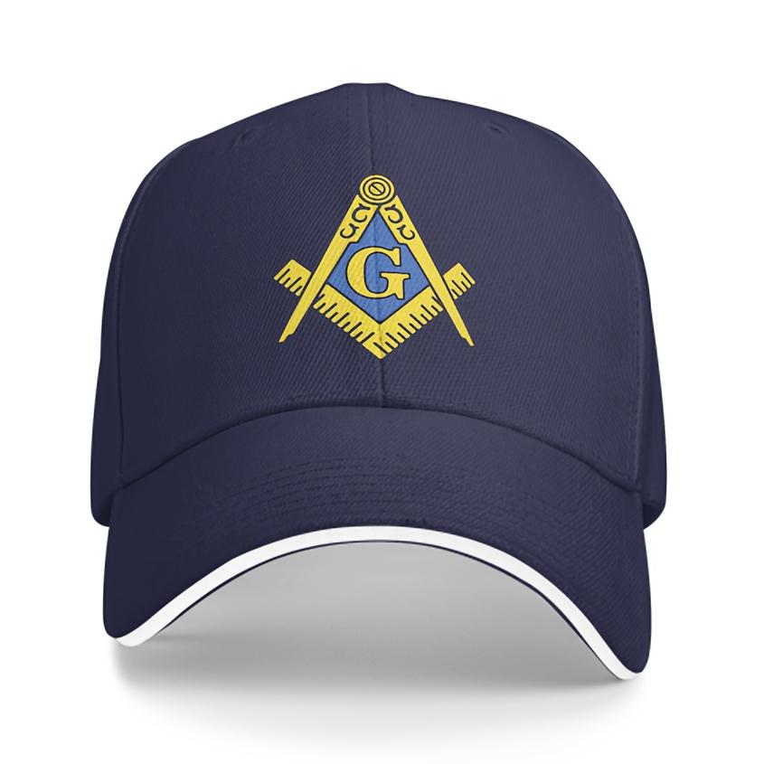 Herren Damen Freimaurerei Baseballkappe mit Freimaurersymbolen Leichte geometrische Embleme Geeignet für jede Jahreszeit