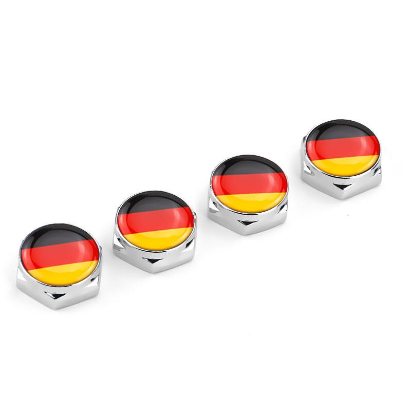 4Pcs USA Italy Germany British Flag Metal Screws License Plate Bolts For VW BM Aud Car Accessories
