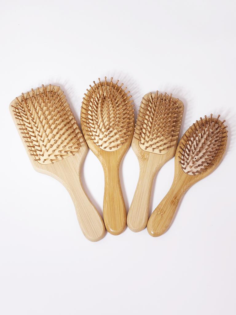 1 natural bamboo and wood anti-static scalp massage air cushion hair comb, smooth hair comb, hair styling comb