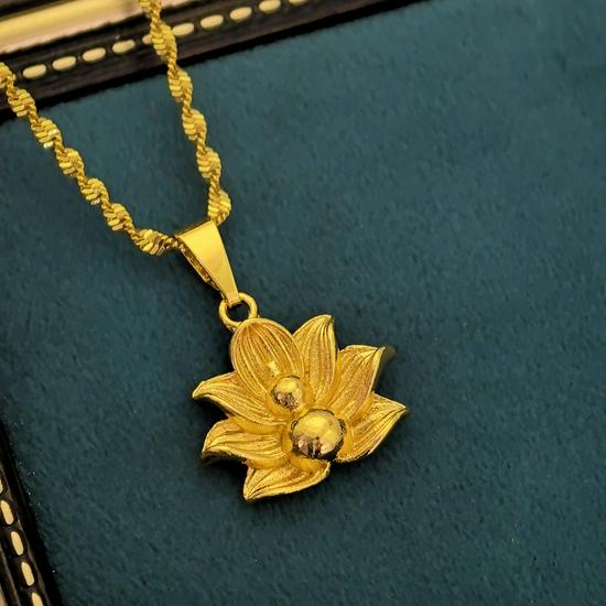 Подвеска-ожерелье с подвеской-горлянкой и цветком лотоса в китайском стиле для женщин