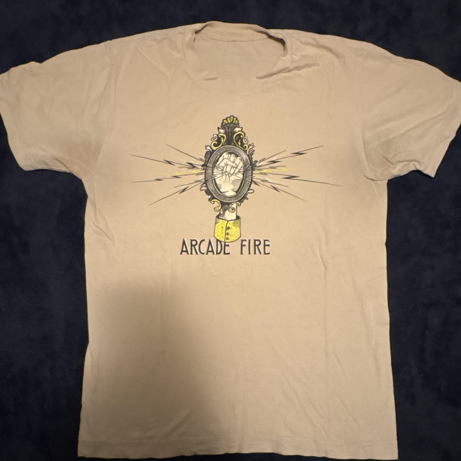 Arcade Fire Graphic Band T-Shirt Beige/Tan Rock & Pop Small Unisex T-Shirt XXXXL