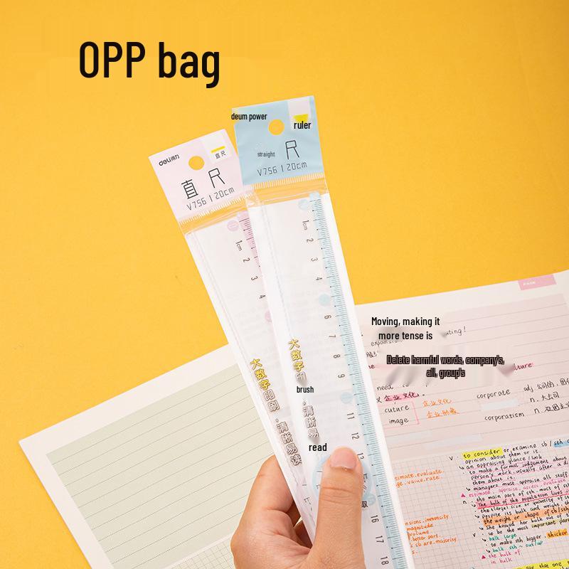 Deli V755 V756 Fashion Color Series Plastic Ruler Student Stationery Drawing Scale Tool