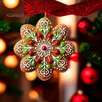 Christmas Tree Pendant 2D Snowflake Hanging Ornaments Baubles Indoor Party Acrylic Flat Xmas Decorations
