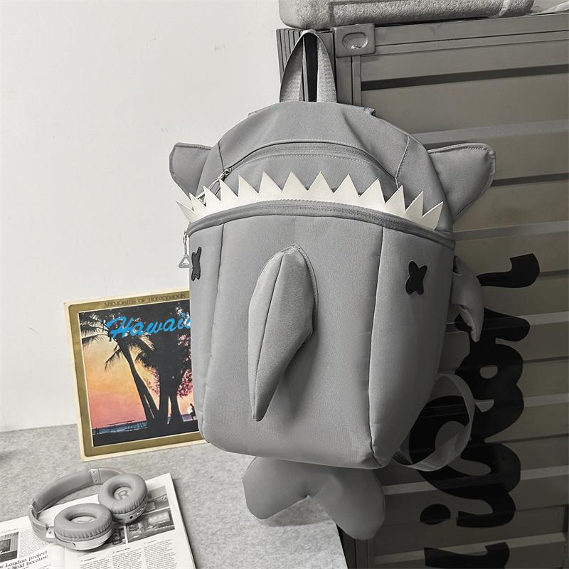 Cute Shark Shape Backpack - Unisex Cartoon Casual Backpack