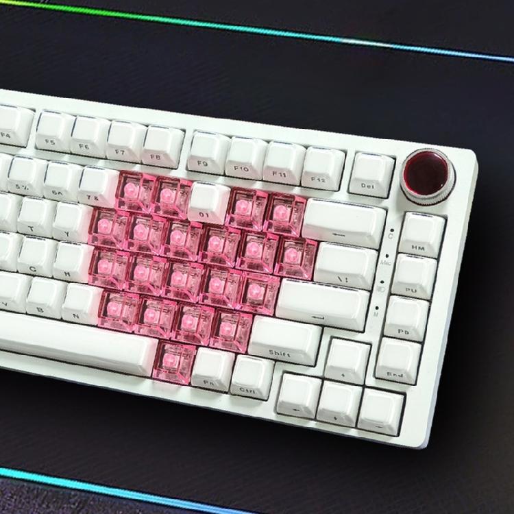 Ergonomic Original Profile 21 Key Backlit Keycaps Transparents PC Material With Storage Pouch For Office