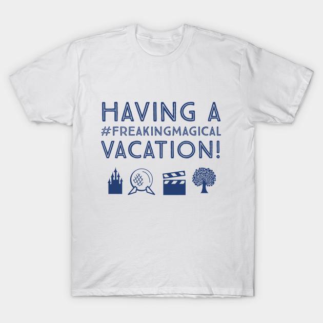 

Men Black Print T-shirt Having A #Freakingmagical Vacation No-Cut Transfer Paper Print Cotton Tshirt 4XL білий
