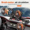 Car Fan 360° Adjustable 3 Head Air Fan Automotive Electric Fan USB/12V/24V Fan 2 Speeds Car Silent Fan For Home Desk Office Car Heat Shields 2