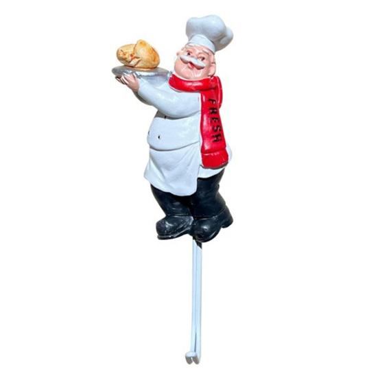 Adhesive Bathroom Hook Cute Chef Shape Hook, Strong Resin Kitchen Wall No Punch Fun Decoration Backing Decorative for Home Hang Utensils Dishcloths