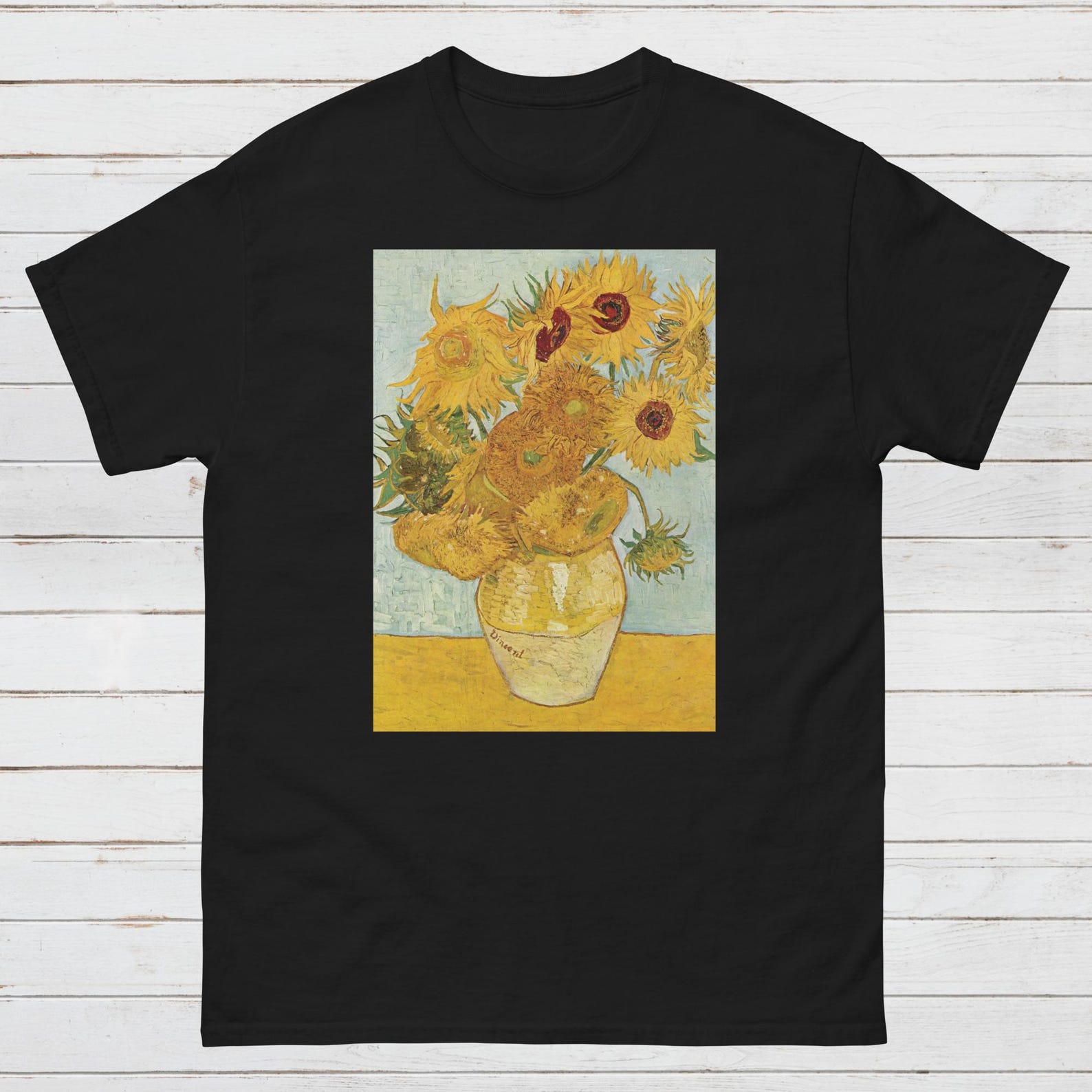 Van Gogh Sunflowers T-Shirt, Impressionist Art Tee L