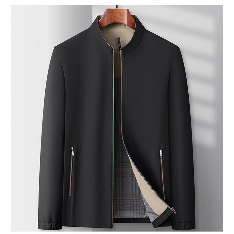 Frühlings- und Herbst Herren Stehkragenjacke Herren Executive Casual Business Herrenbekleidung Mittelalterlicher Papa Mantel