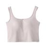 Women's Solid Color Vest Without Wires, Padded Round Neck Bottoming Top