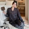 Ice Silk Pajamas Women'S Summer Black Love Pure Desire Short-Sleeved Loungewear Can Be Worn Outside Fashion Suit