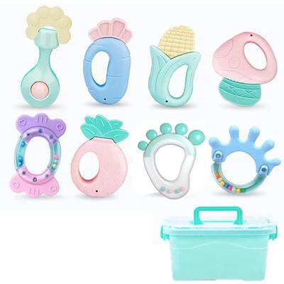 Baby Teething Toy Plastic Can Be Boiled Safe Infant Chew Toy with Rattle for Children 0 To 1 Year