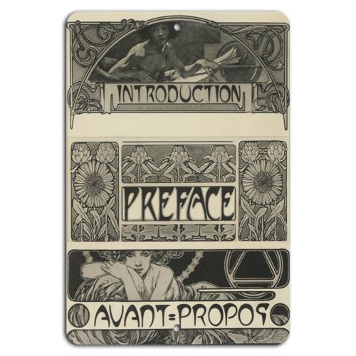 

Art Nouveau Elegance Introduction Preface Metal SignAluminum 20x30cm（7.8x11.8inch）