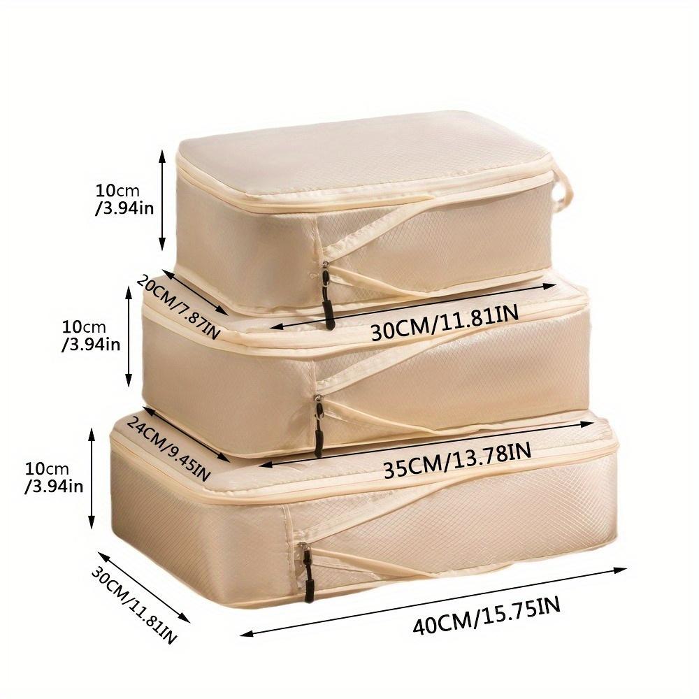 3 Pieces/set of Portable Compression Storage Bags with Handles, Casual Lightweight Storage Bags for Travel Clothing Storage