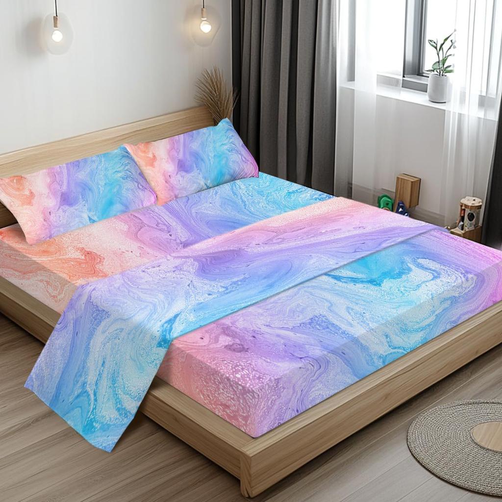 Bohemian Pink Pattern Sheet Four-Piece Bedding Set Bedroom Dormitory Bedding Decoration