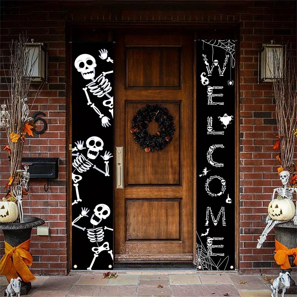 Halloween Couplet Banner Horror 1 Pair Polyester 179.83x29.97cm Indoor Outdoor Decor