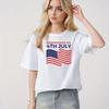 USA Flag TShirt Fourth of July Patriotic Women Short Sleeve Casual Holiday Shirt