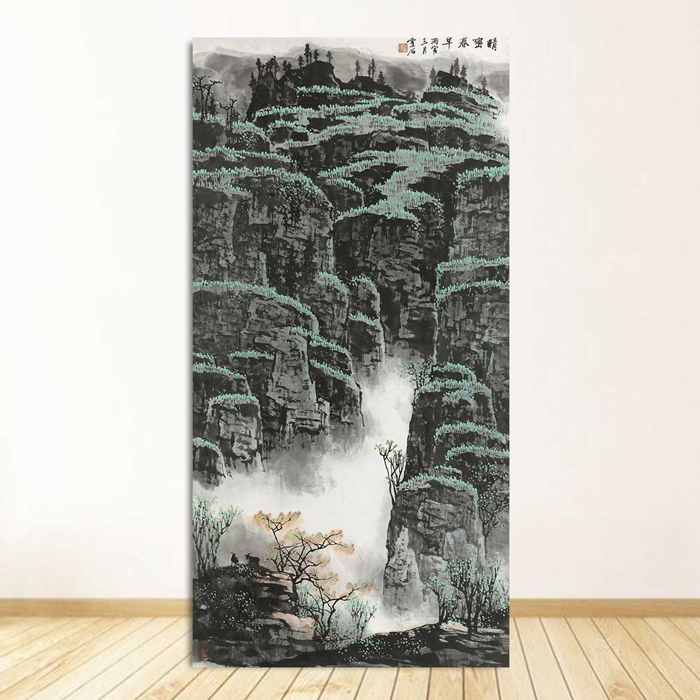 Classic Chinese Ink painting Landscapes Large Size Wall Picture For Living Room Home Decor-7 Huge Size Canvas Print Painting,