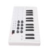 25 Key MIDI Keyboard Controller   with 8 Backlit   Pads 8 Knobs Portable for Computer Recording Music Production White