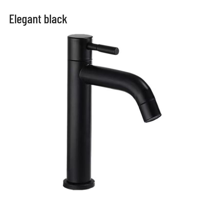 

TLXT Stainless Steel Black Bent Spout Basin Faucet