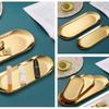 Creative Oval Shaped Metal Tray Christmas Golden Platter, Fruit Plate, Dessert Plate, Snack Plate, Salad Plate, Cake Plate, Suitable For Restaurant