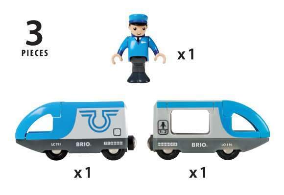 Brio Power Travel Train for Ages 3 and Wooden Gift 33506, Up. [Toy, Toy, Locomotive, Car, (Birthday/Christmas)]