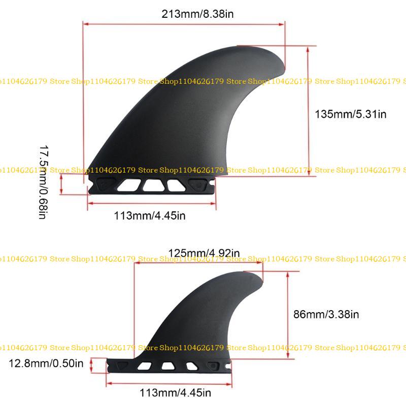 A1A2 3Pcs Surfs Fin Set Replacement High Performances Surfboards Thruster Fin PVC Reinforced Surfs Fin Easy Installation