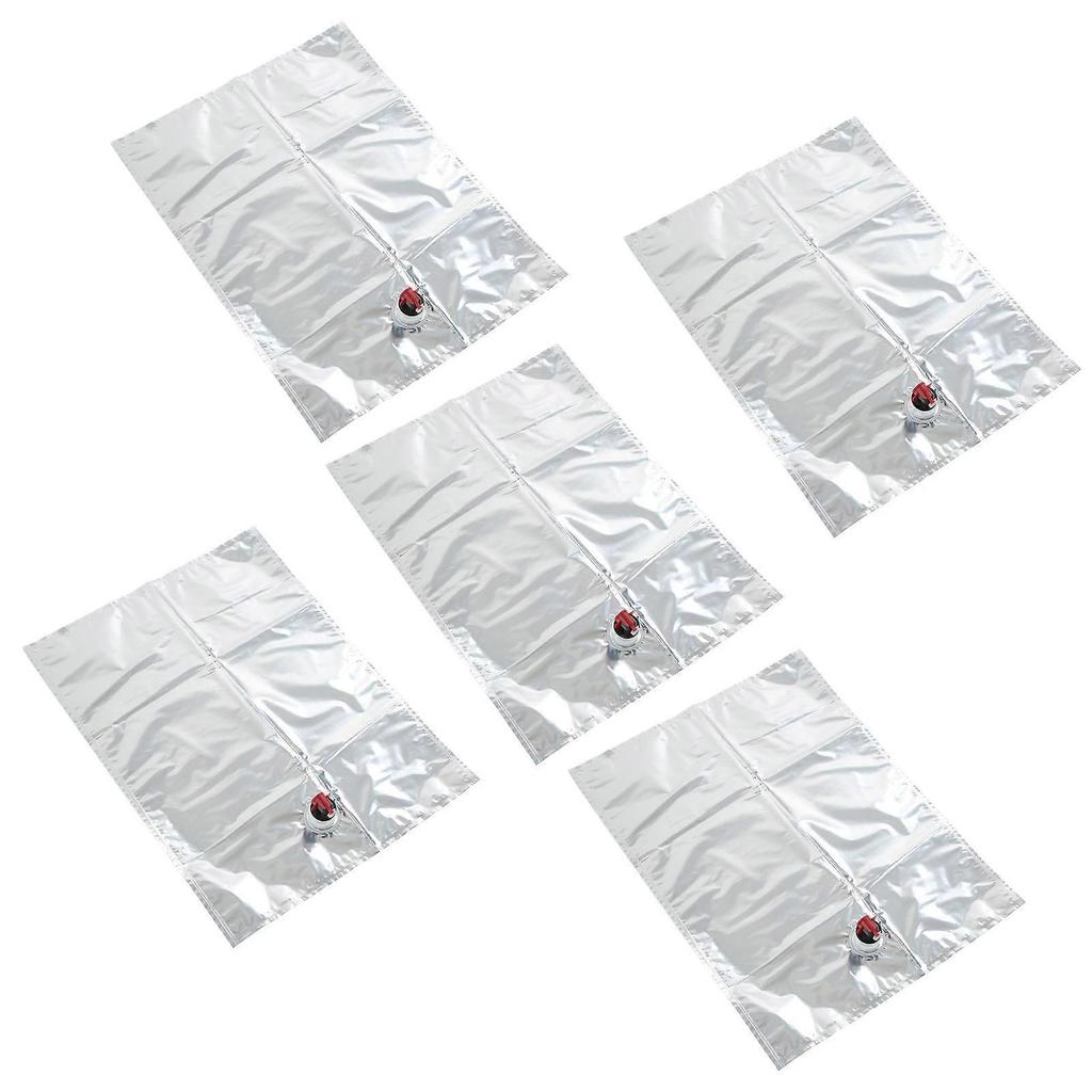 5Pcs Beverage Bags Liquid Waterproof BIB Wine Purse Refill Bag Aluminized 20L with Butterfly Valve