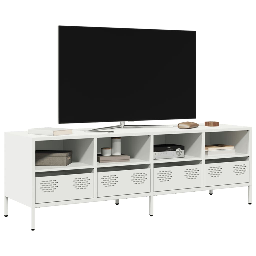 TV Stand White 135 x 39 x 43.5 cm Cold Rolled Steel