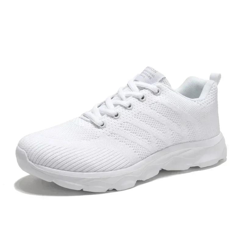 

Four Seasons Lightweight High Quality Running Shoes Women Mesh Breathable Sports Jogging Shoes Ladies Soft Flats Casual Sneakers 35 білий