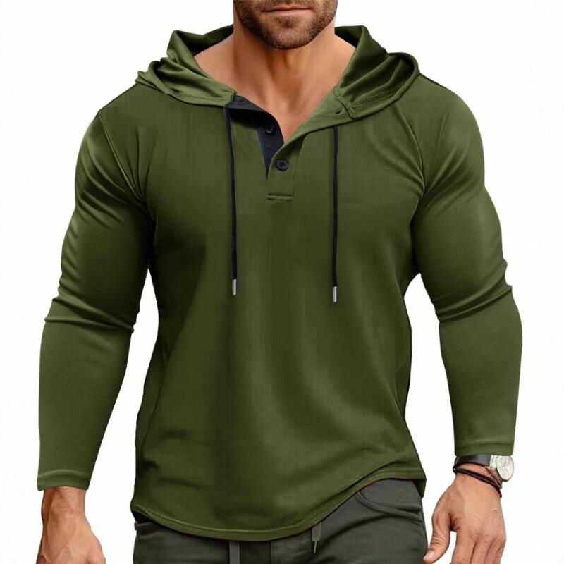Men S Sports Loose Drawstring Hooded Long Sleeve Quick Dry Top