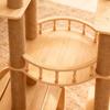 Solid Wood Cat Tree with Integrated Bed and Capsule Climber - Space-Saving Design for Small and Large Homes