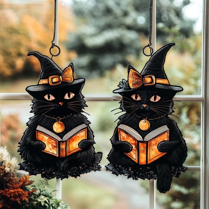 Spookys Acrylic Window Decoration Hanging Ornaments With Halloweens Themes For Indoor Outdoor Use