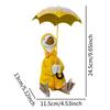 Duck Holding Umbrella Statue Resin Figurine Ornament Centerpiece Collection