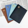 Aircraft Leather Passport Charter Stitching Pu Passport Clip Leather Passport Book Protective Cover Storage Bag