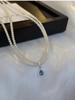 Shi Jia Lux Double-Layer Aquamarine Pearl Choker - French Design Necklace