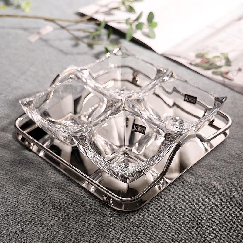 European Crystal Glass Snack Dish