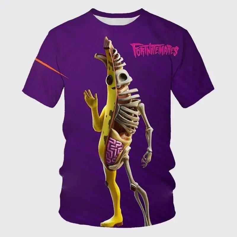 Summer Men and Woman T-shirt Fun Banana Fruit Cartoon 3D Printing O-neck Tee Unisex Fashion Casual Oversized Short Sleeved Top