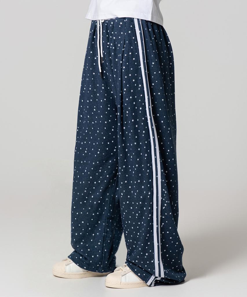 Geuleigaijeukeulleob Star Deco Cotton Track Pants Blue