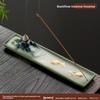 Creative Thousand Miles Landscape Incense Burner Ceramic Downward Flowing Smoke Ox Design for Home Tea Ceremony Decor Gift