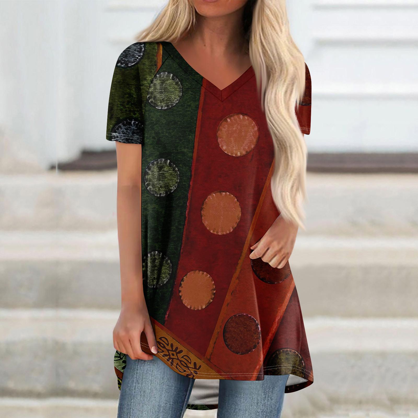 

Женские свободные топы с коротким рукавом, повседневные топы с V-образным вырезом, короткие рукава, повседневные летние футболки XXXXXL