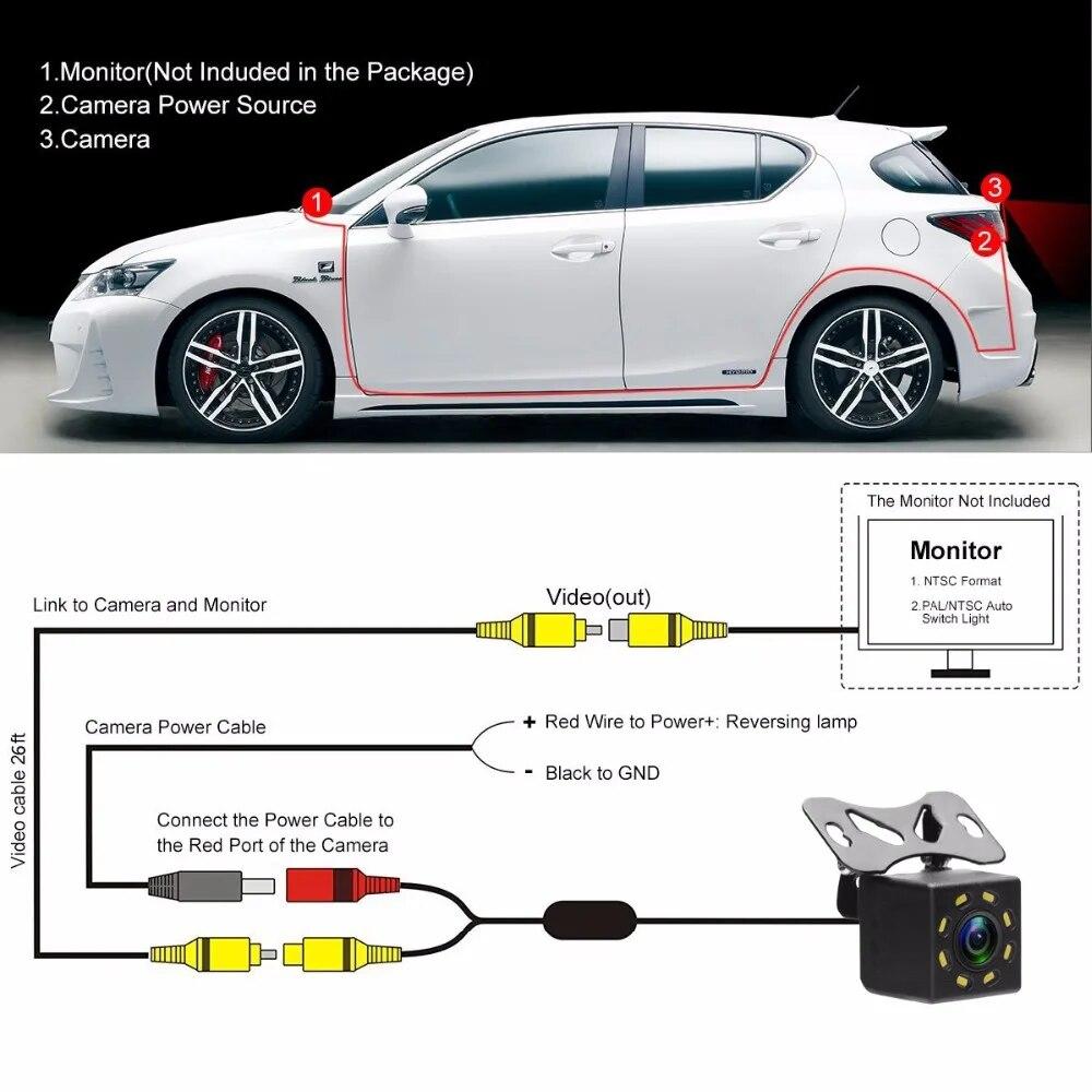 Auto Rückfahrkamera Universal Nachtsicht Backup Parken Rückwärts für Ford Focus 2 Rückfahrkamera Volvo S40