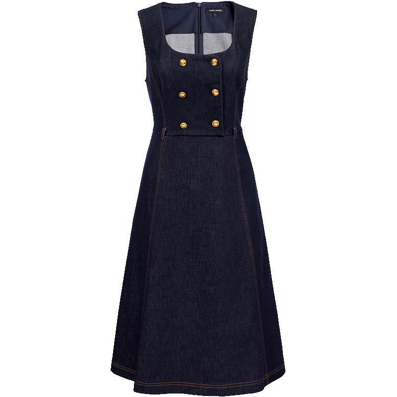 

VEROMODA Women s Removable Belt Denim A-line Dress M